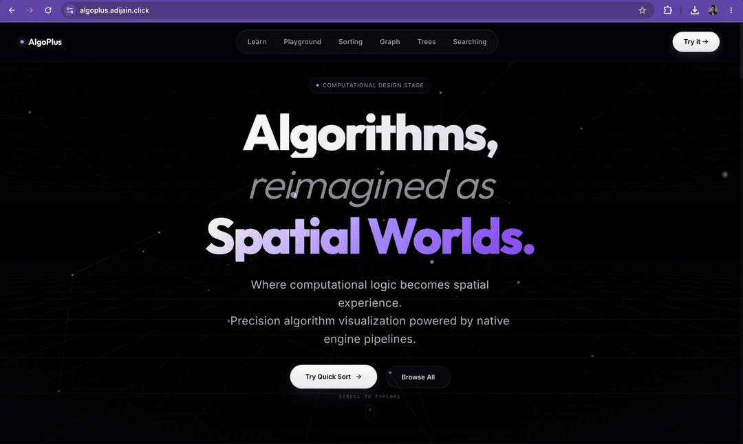 AlgoPlus — Cinematic DSA Visualizer